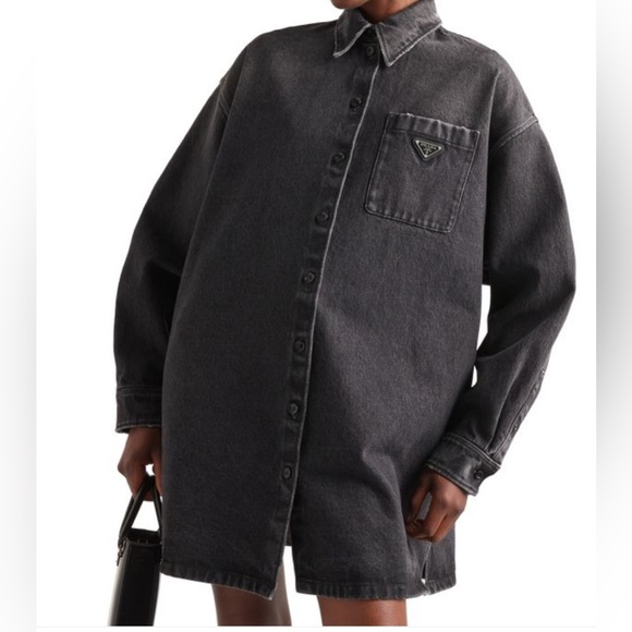 Prada Tops - Prada Black Lightweight Shirt Jacket